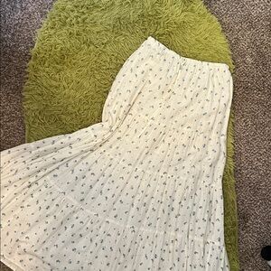 Cotton On Cream Skirt with Blue Floral Accents